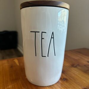 Rae Dunn Cream Tea Canister with Wooden Lid